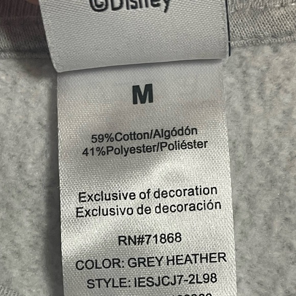 🎁SALE🎁DISNEY GREY MINNIE MOUSE EMBROIDERED SWEATSHIRT SZ MED - Picture 6 of 9